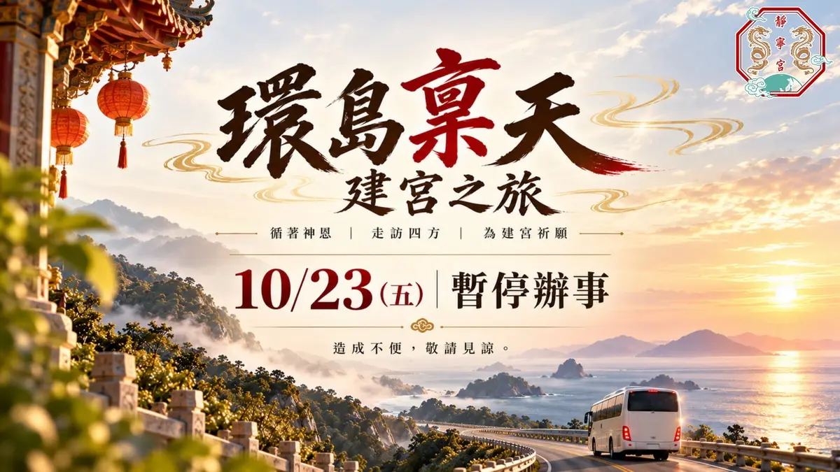 暫停辦理聖事通知‧桃園平鎮靜寧宮‧1151023